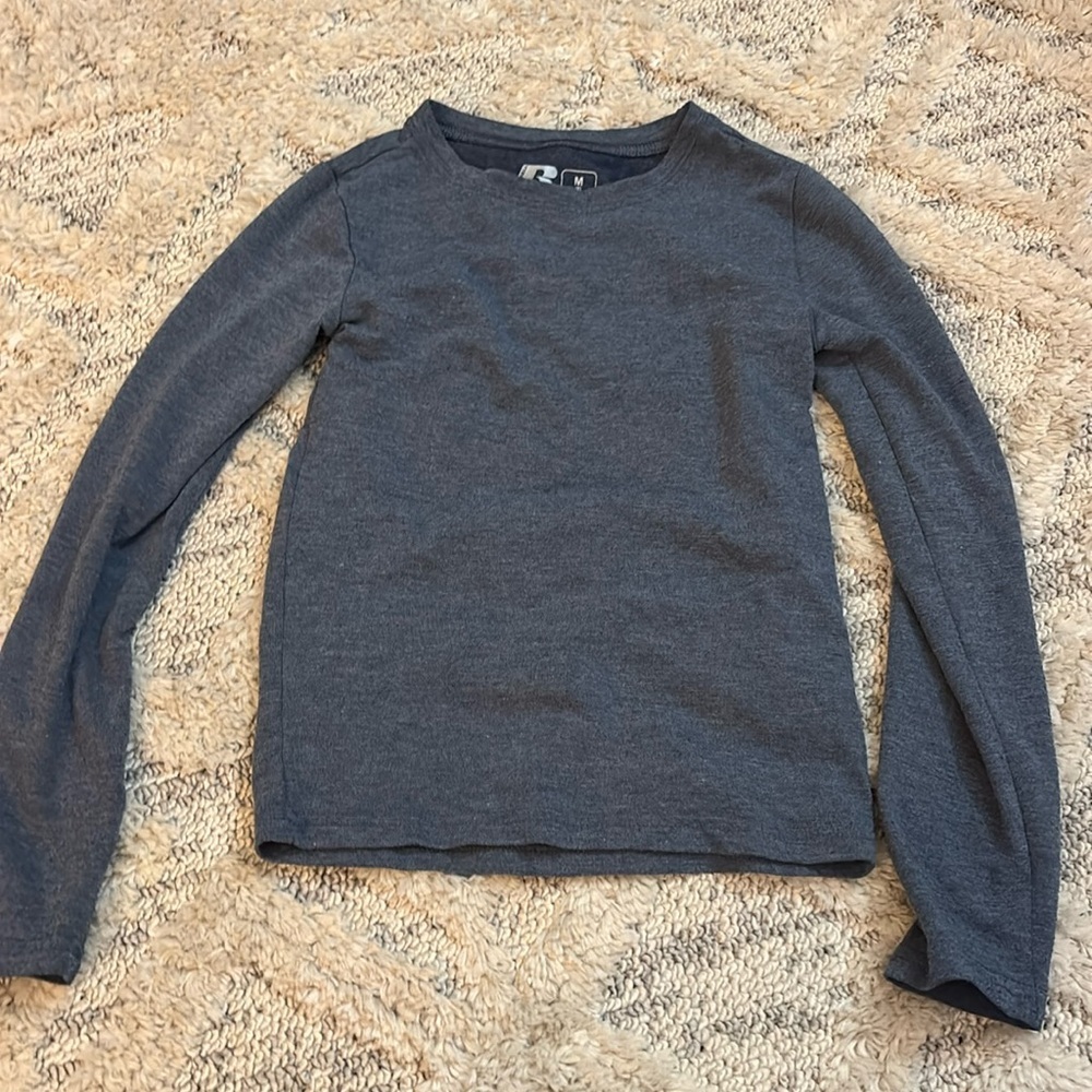Boys blue long sleeve Russell Medium (8) shirt very soft and comfortable